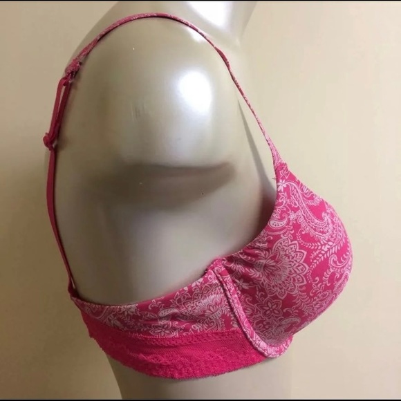 Dorina Hailey T-Shirt Underwire Bra Cherry Pink Paisley - Picture 2 of 4